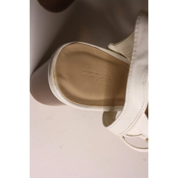 Charlotte Russe Women's White Leather Strappy Lace Sandals US Size 10 - Picture 4 of 7